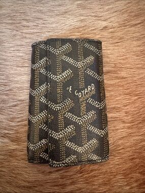 Goyard Brown & Black Goyardine Card Holder